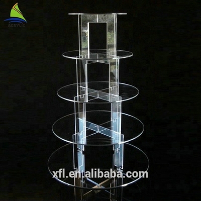 Dostosowane wyświetlacz Crystal Akrylowe ciasto Nowoczesne akrylowe tort weselny stoi