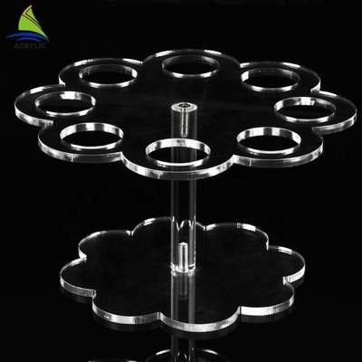 Eco-Friendly Wedding Akrylowe ciasto Wyświetlacz Oświetlony akrylowe ciasto Crystal Stand