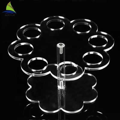 Eco-Friendly Wedding Akrylowe ciasto Wyświetlacz Oświetlony akrylowe ciasto Crystal Stand