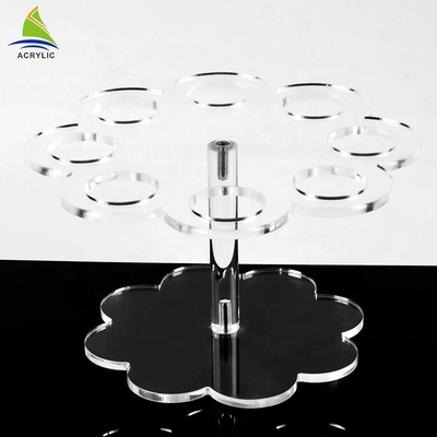 Eco-Friendly Wedding Akrylowe ciasto Wyświetlacz Oświetlony akrylowe ciasto Crystal Stand