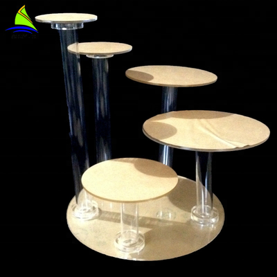 Detal Trwałe ciasto akrylowe Wyświetl okrągły ekran tabletu Cupcake Stand Tower