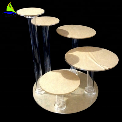 Detal Trwałe ciasto akrylowe Wyświetl okrągły ekran tabletu Cupcake Stand Tower