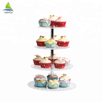 Square Deser Cupcake Tower Akrylowy stojak na ciasto Wysoka twardość i płaskość