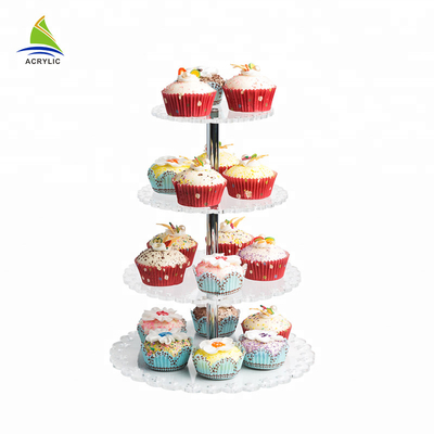 Square Deser Cupcake Tower Akrylowy stojak na ciasto Wysoka twardość i płaskość