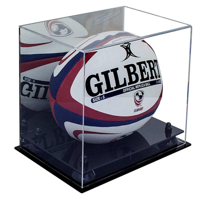 Wyczyść akrylowe pudełko do wyświetlania produktów sportowych Sklep Tabletop Wyczyść akrylowe okienko ekspozycyjne Rugby