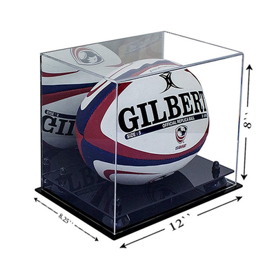 Wyczyść akrylowe pudełko do wyświetlania produktów sportowych Sklep Tabletop Wyczyść akrylowe okienko ekspozycyjne Rugby