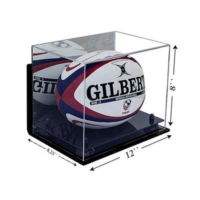 Wyczyść akrylowe pudełko do wyświetlania produktów sportowych Sklep Tabletop Wyczyść akrylowe okienko ekspozycyjne Rugby