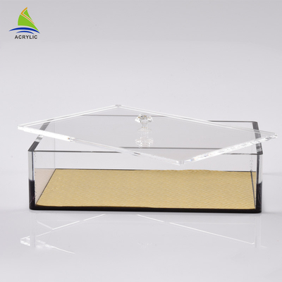 Przezroczysty akrylowy kwadratowy pojemnik Plexiglass akrylowy kwadratowy żeń-szeń Box