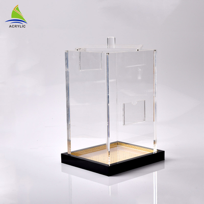 Przezroczysty akrylowy kwadratowy pojemnik Plexiglass akrylowy kwadratowy żeń-szeń Box