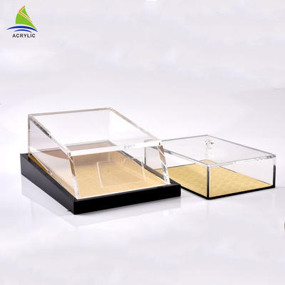 Przezroczysty akrylowy kwadratowy pojemnik Plexiglass akrylowy kwadratowy żeń-szeń Box