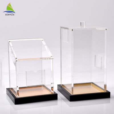 Przezroczysty akrylowy kwadratowy pojemnik Plexiglass akrylowy kwadratowy żeń-szeń Box