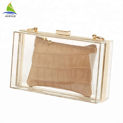 Fashion Eleganckie etui akrylowe damskie Transparent personalizowane akrylowe kopertówka