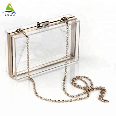 Fashion Eleganckie etui akrylowe damskie Transparent personalizowane akrylowe kopertówka