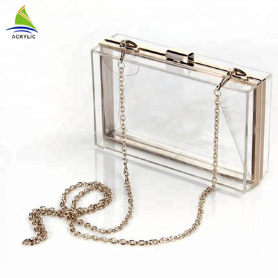 Fashion Eleganckie etui akrylowe damskie Transparent personalizowane akrylowe kopertówka
