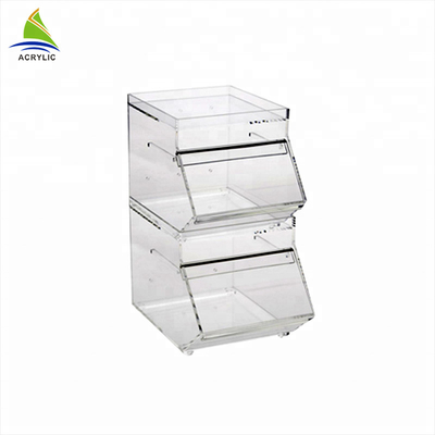 Food Grade Akrylowy wyświetlacz Candy Stackowalny nowoczesny design Przezroczysty akrylowy Candy Cube Box
