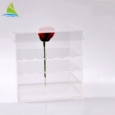 Plexiglass Wyczyść akrylowym pudełku akrylowym Niestandardowe opakowanie w pudełku na 25 róż