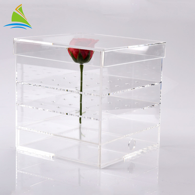 Plexiglass Wyczyść akrylowym pudełku akrylowym Niestandardowe opakowanie w pudełku na 25 róż