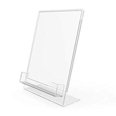 5 &quot;X 7&quot; Lucite Pleksi Akrylowy skośny uchwyt na szyldy z kieszenią na wizytówki