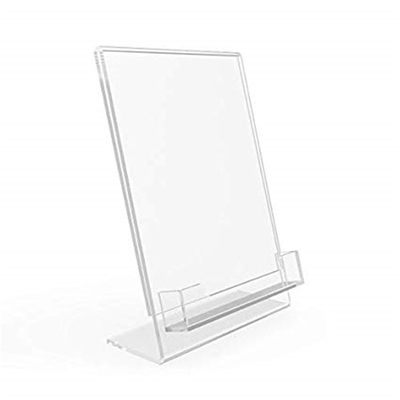 5 &quot;X 7&quot; Lucite Pleksi Akrylowy skośny uchwyt na szyldy z kieszenią na wizytówki