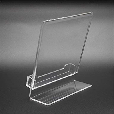 5 &quot;X 7&quot; Lucite Pleksi Akrylowy skośny uchwyt na szyldy z kieszenią na wizytówki