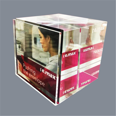 Plastikowe akrylowe ramki do zdjęć, Lucite Desktop 6-stronne akrylowe kostki fotograficzne
