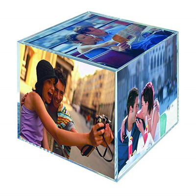 Plastikowe akrylowe ramki do zdjęć, Lucite Desktop 6-stronne akrylowe kostki fotograficzne