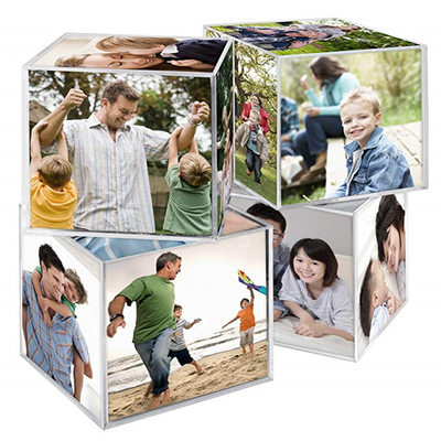 Plastikowe akrylowe ramki do zdjęć, Lucite Desktop 6-stronne akrylowe kostki fotograficzne