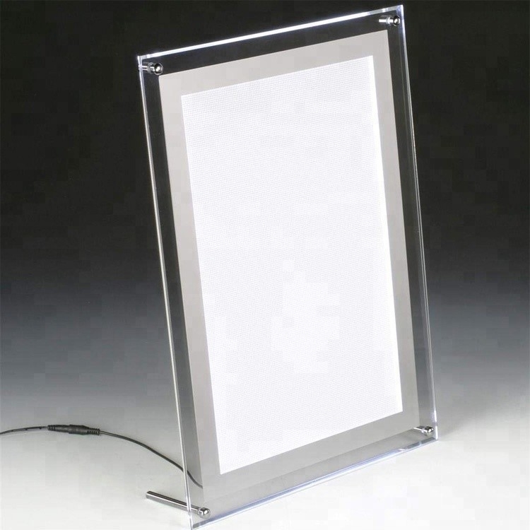Fabrycznie niestandardowy rozmiar Akrylowy uchwyt ścienny Led / akrylowy uchwyt na menu Led
