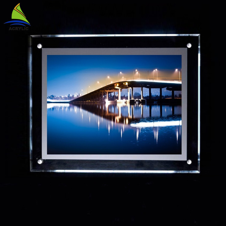 Dekoracyjne przezroczyste akrylowe Led Light Box 4x6 4x5 5x7 akrylowe ramki na zdjęcia